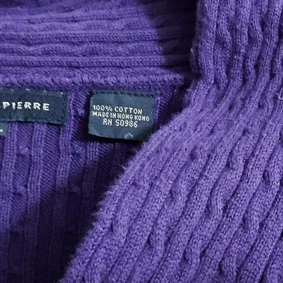 Deep purple sweater, shawl collar. women's - Picture 5 of 5